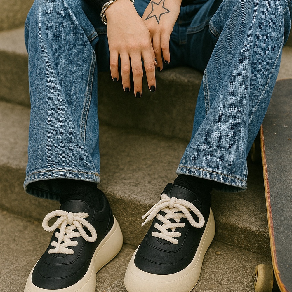 SRSOO Thick Sole Chunky Board Shoes Anime/ Harajuku Street Style